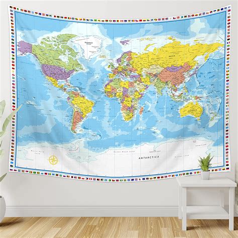 Map Tapestry Map Of The World
